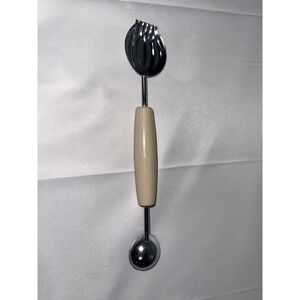 Vintage EKCO Double Ended Melon Baller White / Cream Handle USA | Kitchen Craft